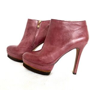 Vince Camuto Magenta Leather Hight Heel Plarform Booties